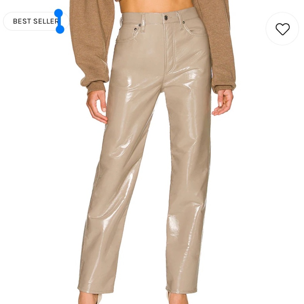 AGOLDE Recycled Leather 90's Pinch Waist in Quail Patent